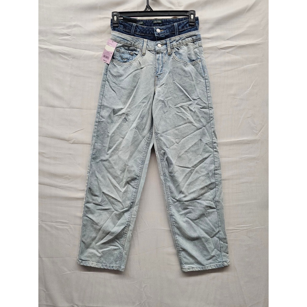 Wild Fable Womens Relaxed Straight Jeans Blue Cotton Blend Casual Size 6